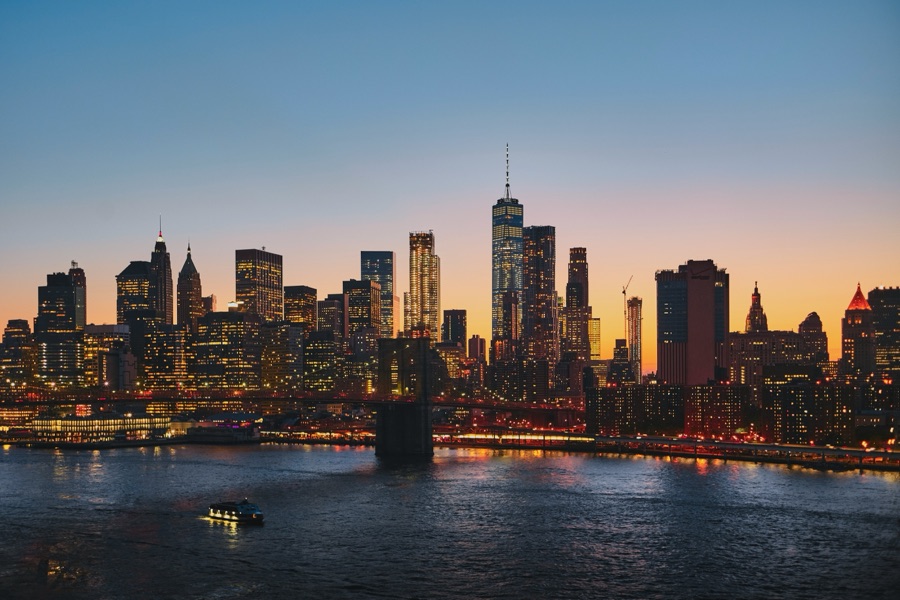 Downtown skyline at dusk